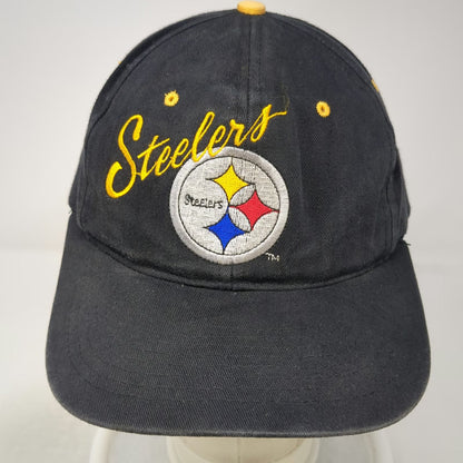 Pittsburgh Steelers NFL AJD Snapback Hat Black One Size Script Green Underbrim