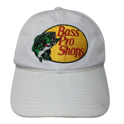 Bass Pro Shops Snapback Hat White OSFM Embroidered Gone Fishing 6 Panel