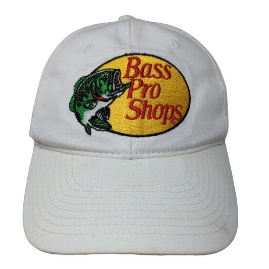 Bass Pro Shops Snapback Hat White OSFM Embroidered Gone Fishing 6 Panel