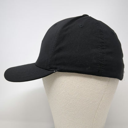 RVCA Baseball Cap Black One Size Logo Patch Flexfit Fitted Stretch Fit Hat