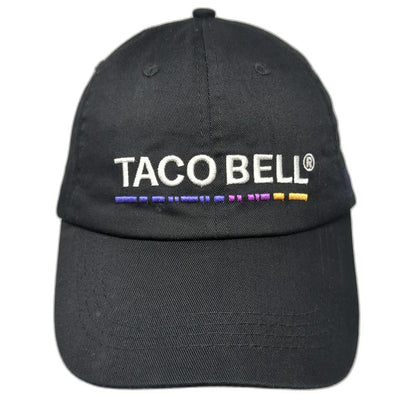 Taco Bell Baseball Cap Black One Size Embroidered Side Icons Slideback Hat