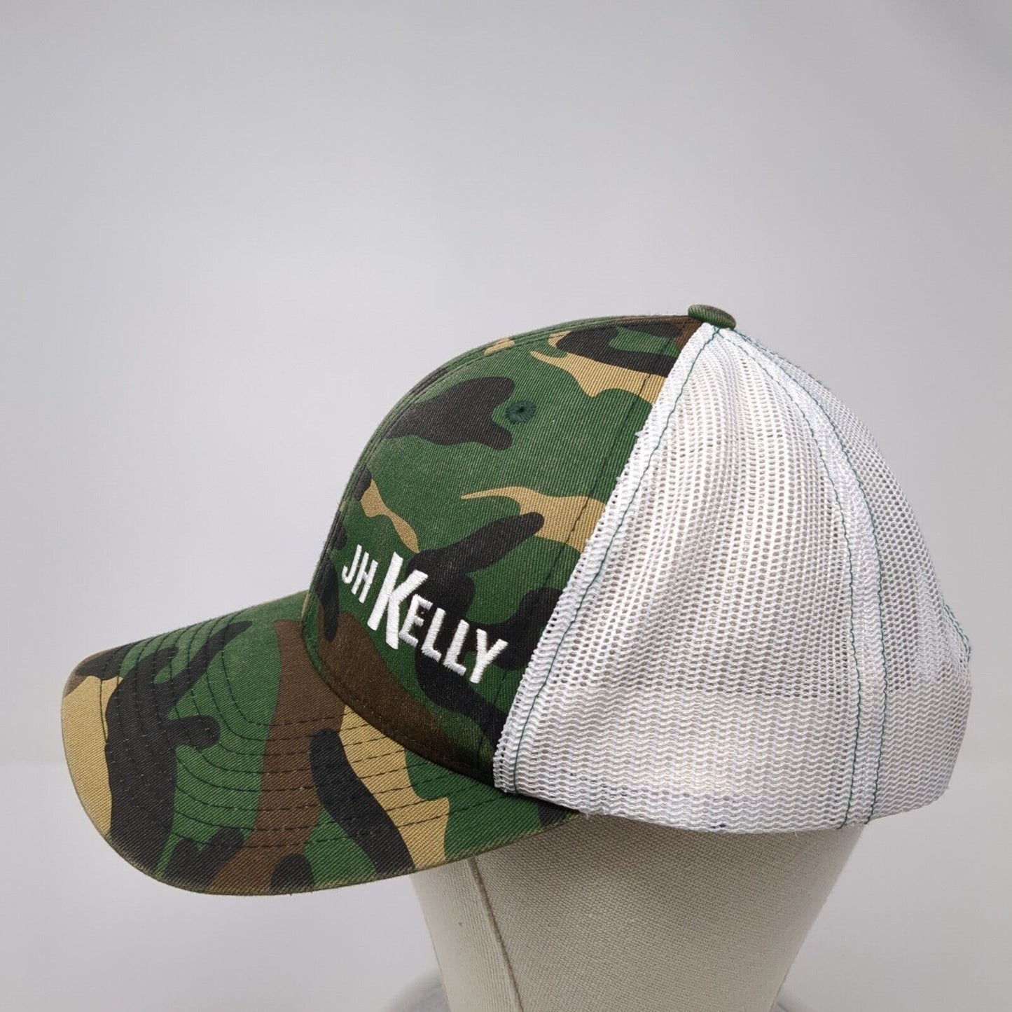 JH Kelly Snapback Mesh Back Trucker Hat Camouflage One Size Adjustable