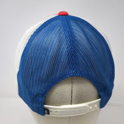 Volcom Trucker Hat Red White Blue One Size Mesh Snapback Logo Patch Skate Surf