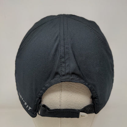 Nike Swoosh Strapback Hat Black OSFM Embroidered Dri-Fit Featherlight