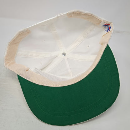 Cap America 5 Panel White One Size 3M Logo Green Underbrim Snapback Hat USA