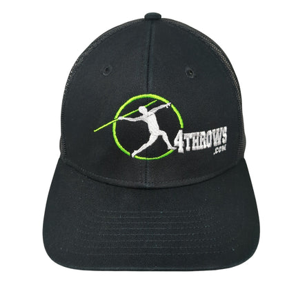 4Throws.com Snapback Trucker Hat Black One Size Adjustable Port Authority