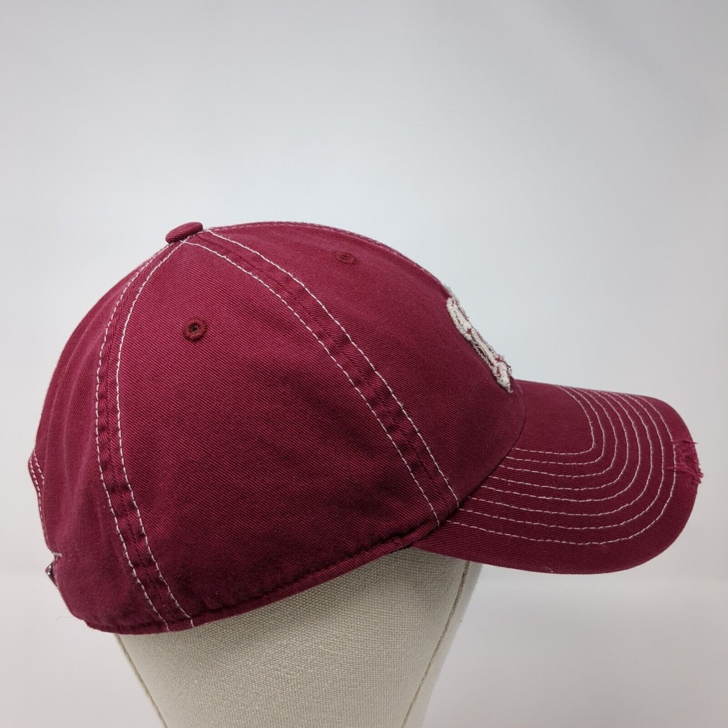 12 Adidas Slideback Hat Red One Size Adjustable Embroidered Distressed 6 Panel