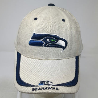 Seattle Seahawks NFL Top of the World Hat Cap Beige Blue One Size Strapback