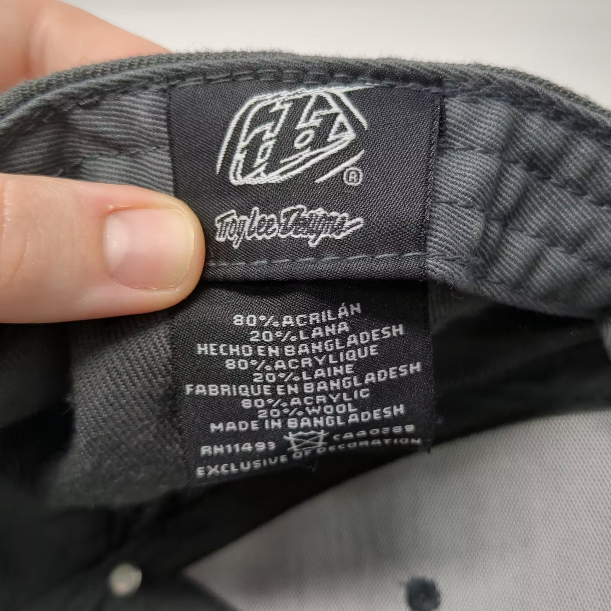 Troy Lee Designs Snapback Hat Gray One Size Embroidered Logo Flat Brim Wool Cap