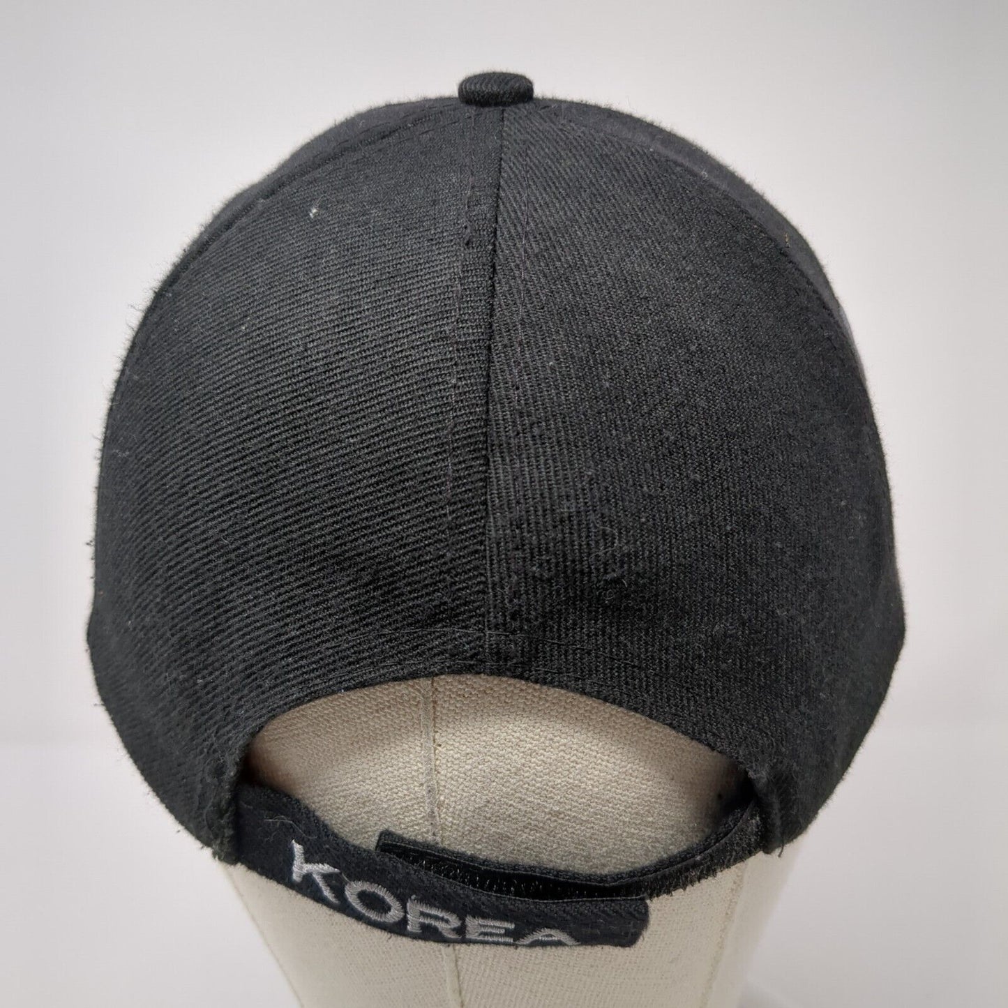 Korea Veteran Strapback Hat Black OS Adjustable Embroidered Patriotic 6 Panel