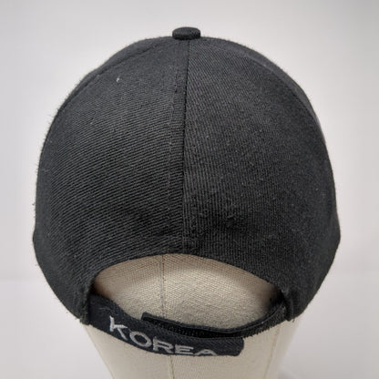 Korea Veteran Strapback Hat Black OS Adjustable Embroidered Patriotic 6 Panel