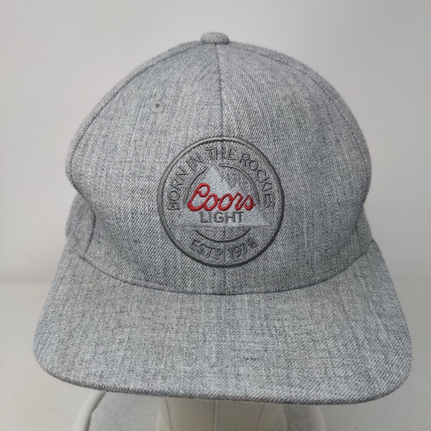 Coors Light Born in The Rockies Snapback Hat Gray One Size Embroidered 6 Panel