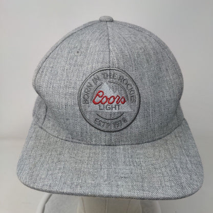 Coors Light Born in The Rockies Snapback Hat Gray One Size Embroidered 6 Panel