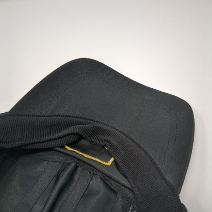 Unbranded Strapback 5 Panel Cap Black One Size Adjustable Embroidered Blank