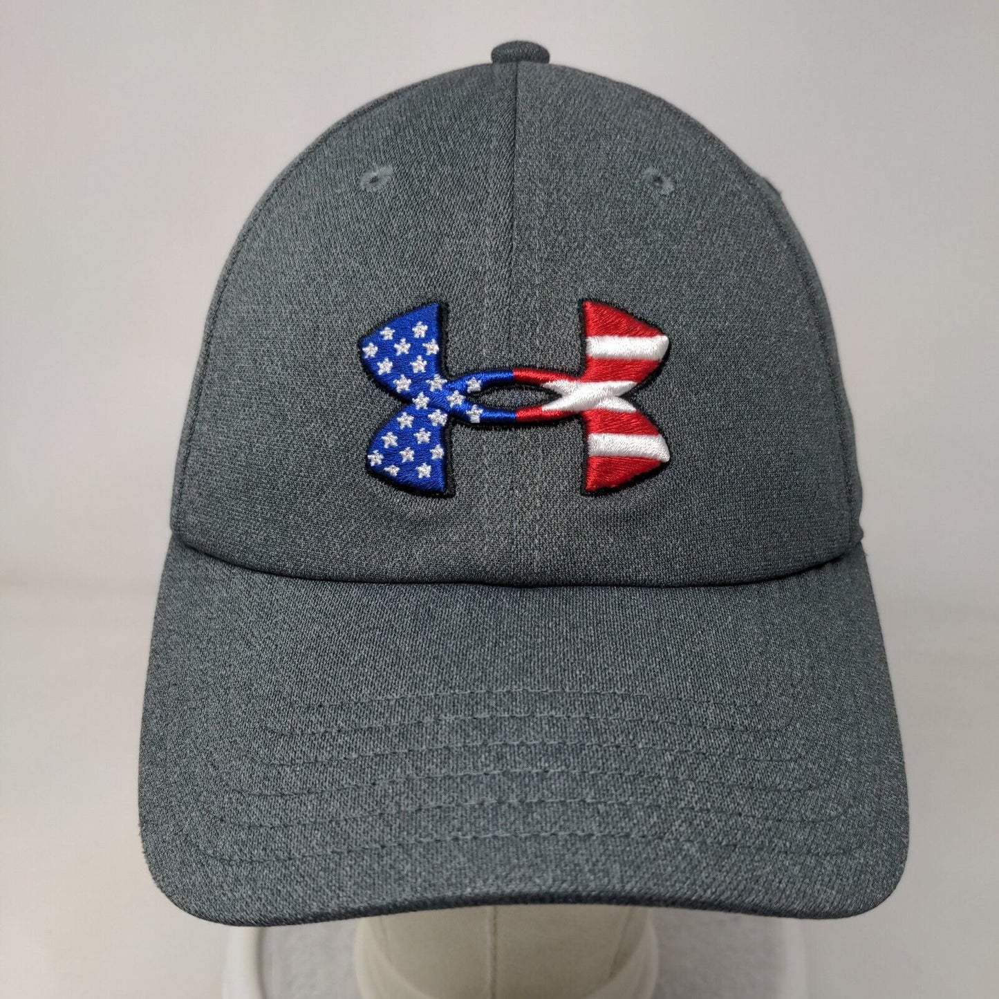 Under Armour USA Flag Slideback Hat Gray OSFM Embroidered Blitzing