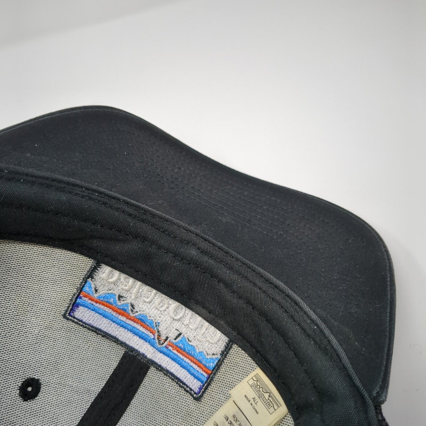 Patagonia Snapback Trucker Hat Black OS Adjustable Embroidered Mesh Back