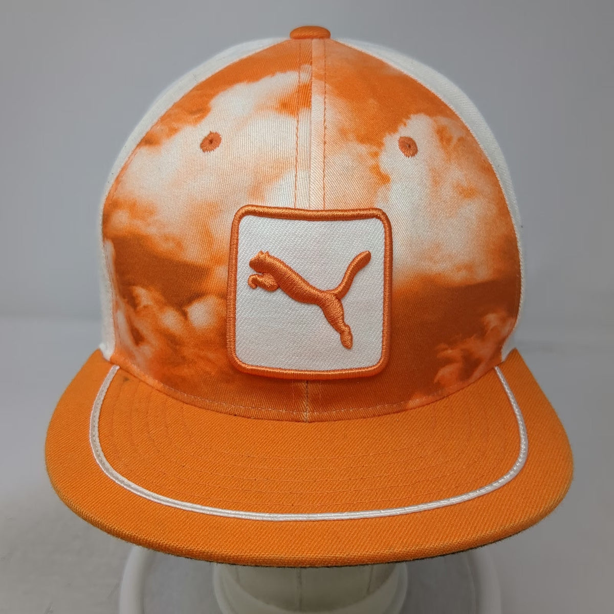 Puma Snapback Hat Orange One Size Tie Dye Cobra Golf Logo Patch Piping Flexfit