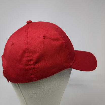 MJ Corp Baseball Cap Red One Size Over 50 Years Of Can Can Logo Strapback Hat