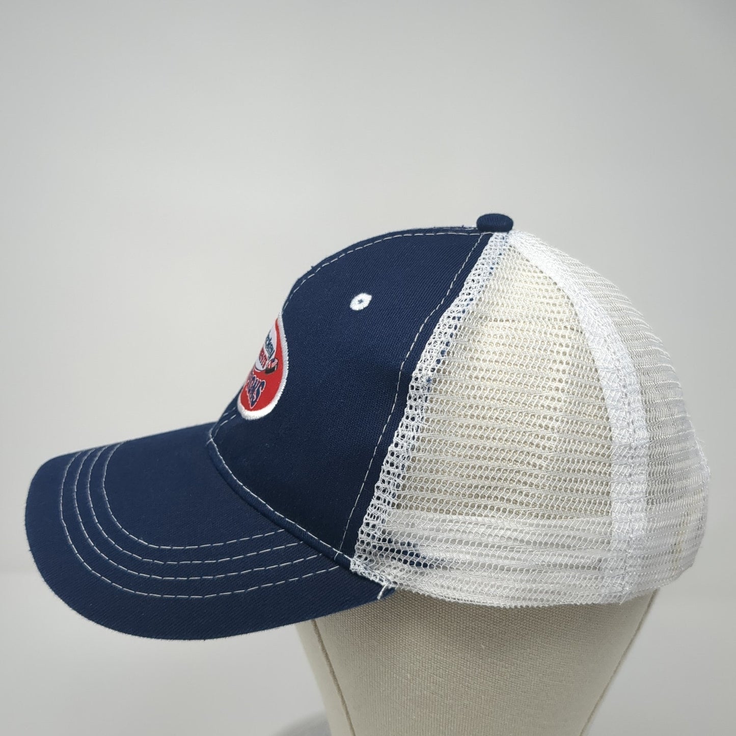 My Hockey Tournaments Champions Trucker Hat Blue One Size Adjustable Mesh Back
