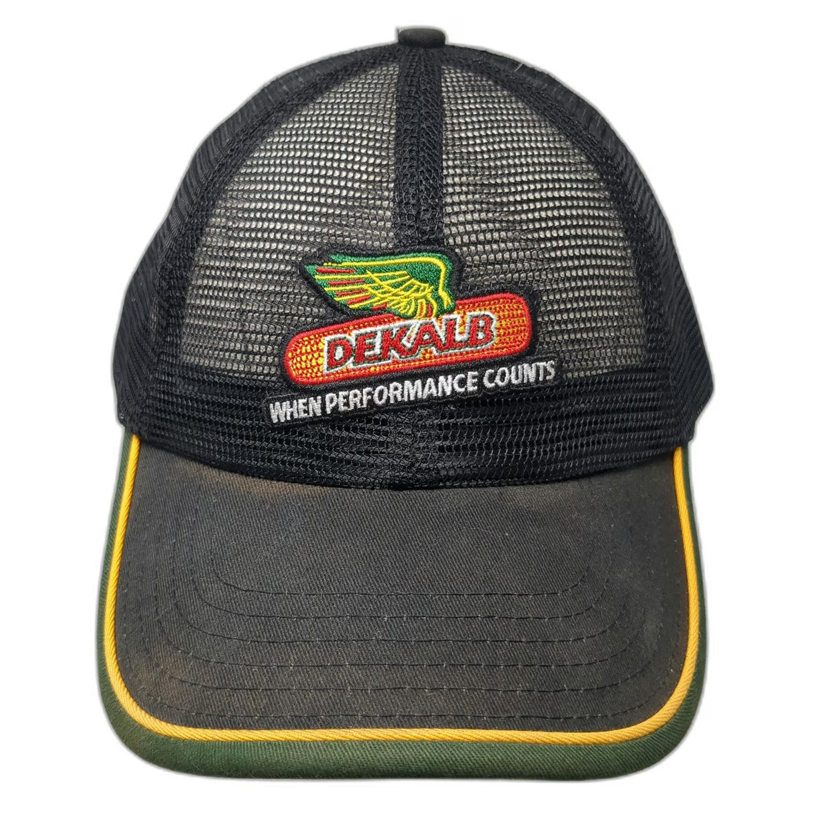K-Products Black Trucker Hat One Size DEKALB Corn Logo Mesh Snapback Agriculture