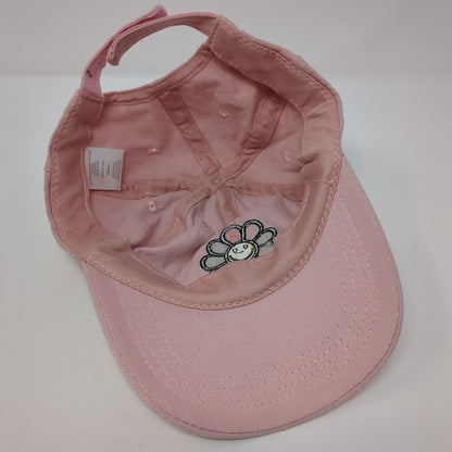 Sunflower Strapback Hat Pink One Size Adjustable Embroidered 6 Panel Cotton