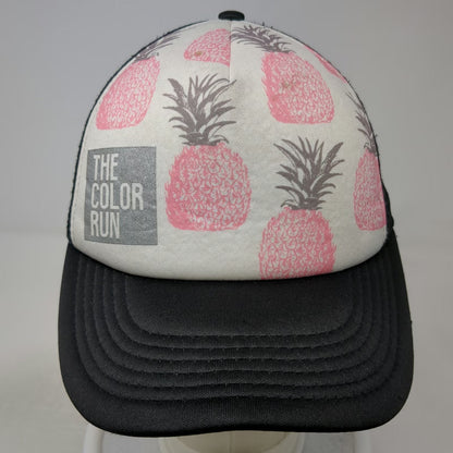 The Color Run Trucker Hat White Black Pink One Size Pineapple Print Mesh Back