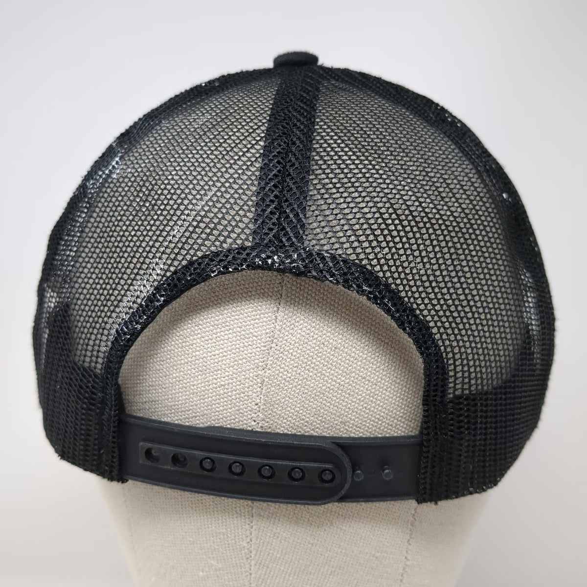 Trucker Hat Black Brown One Size Cedar Creek Capital Leather Patch Snapback