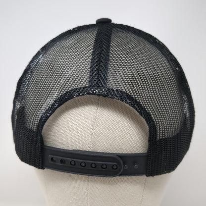 Trucker Hat Black Brown One Size Cedar Creek Capital Leather Patch Snapback