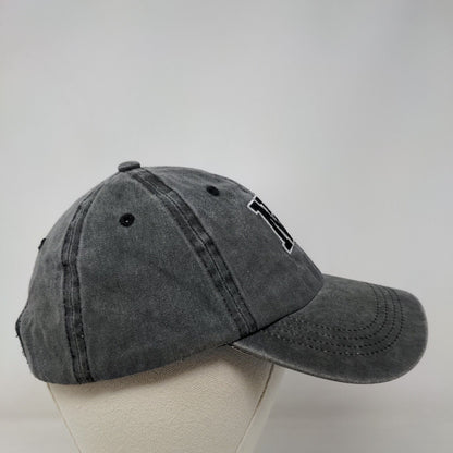 NY New York Strapback Hat Gray One Size Embroidered Adjustable Vented Holes