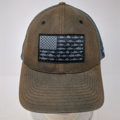 Columbia PFG Fish USA Flag Fitted Trucker Hat Multicolor S/M Patriotic Mesh Back
