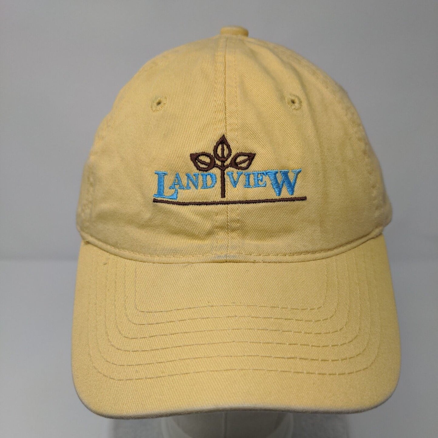 Land View Slideback Hat Yellow OSFA Embroidered Drift Creek Outdoors