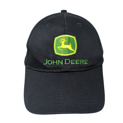 John Deere Strapback Hat Black One Size Solid Nothing Runs Like A Deer