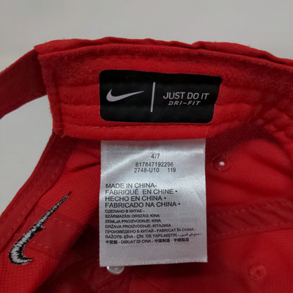 Nike Swoosh Just Do It Strapback Hat Red 4-7 Embroidered Dri-Fit 6 Panel