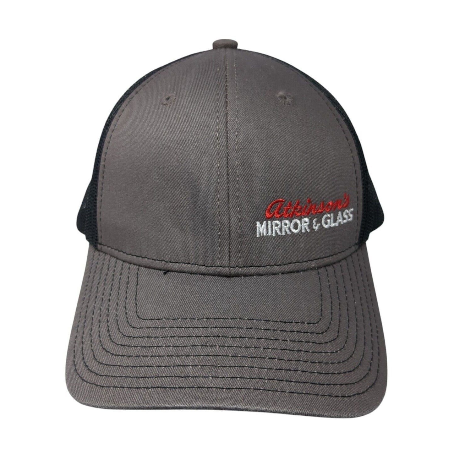 Atkinson's Mirror & Glass Snapback Trucker Hat Gray One Size Mesh Back