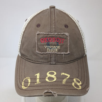 Okoboji Vintage Issue Snapback Trucker Hat Brown One Size Mesh Back