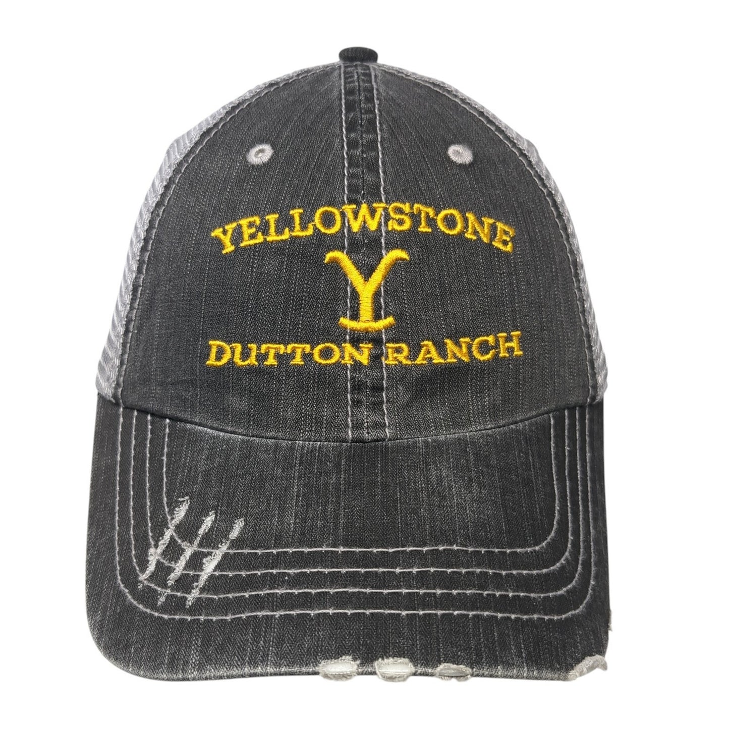 Yellowstone Dutton Ranch Strapback Trucker Hat Gray One Size Adjustable