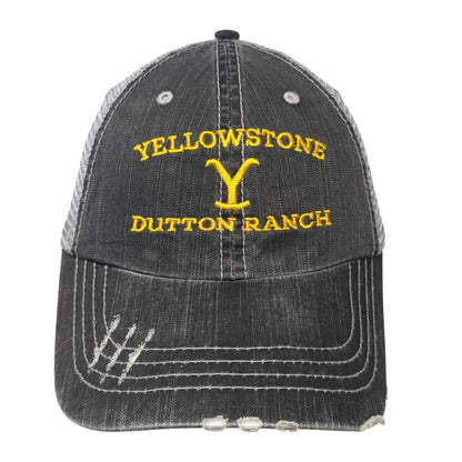 Yellowstone Dutton Ranch Strapback Trucker Hat Gray One Size Adjustable