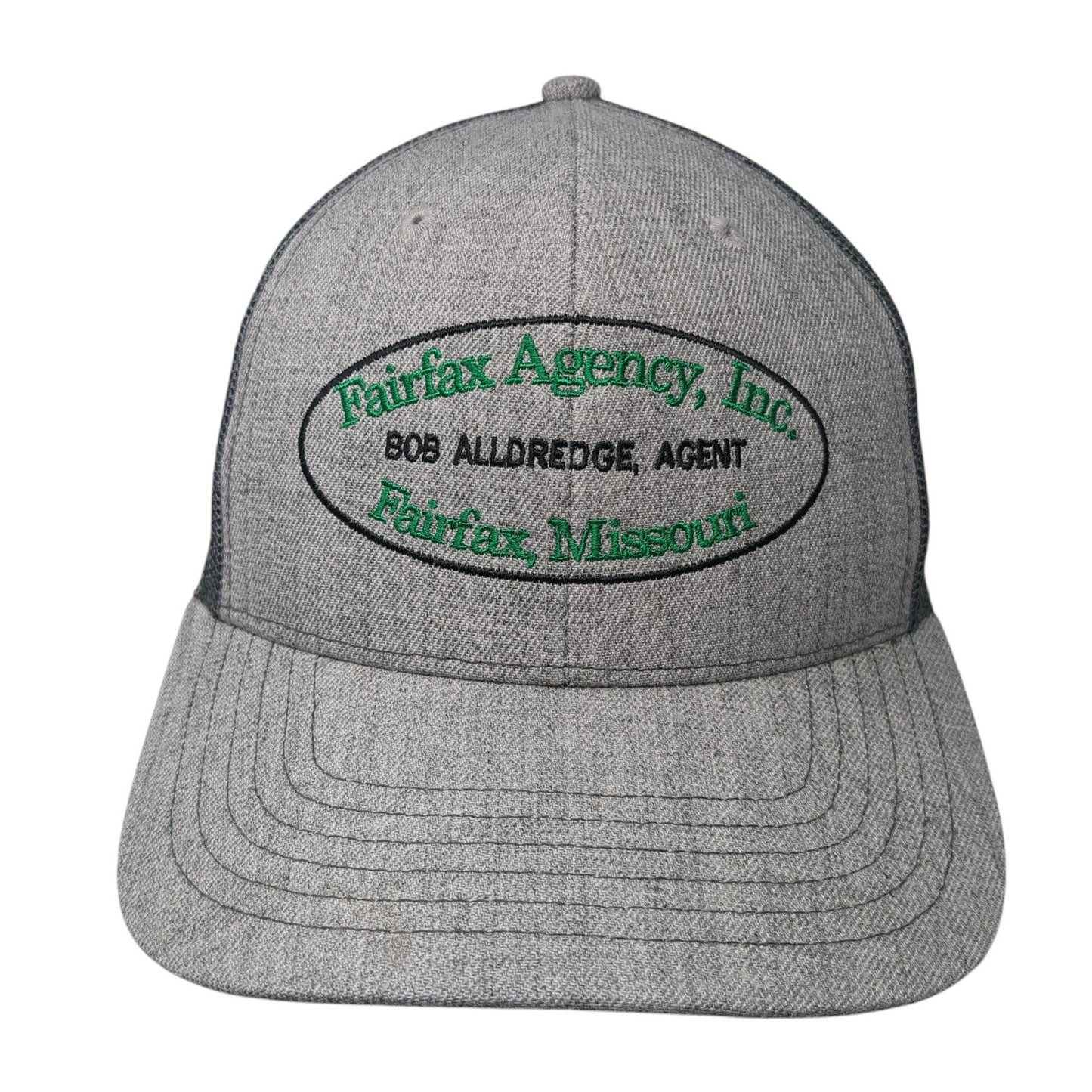 Fairfax Agency Inc Snapback Trucker Hat Gray One Size Mesh Back Vernon