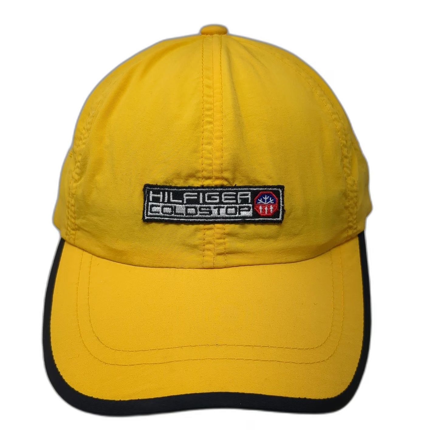 Tommy Hilfiger Baseball Cap Yellow One Size Nylon Strapback Coldstop Patch Hat