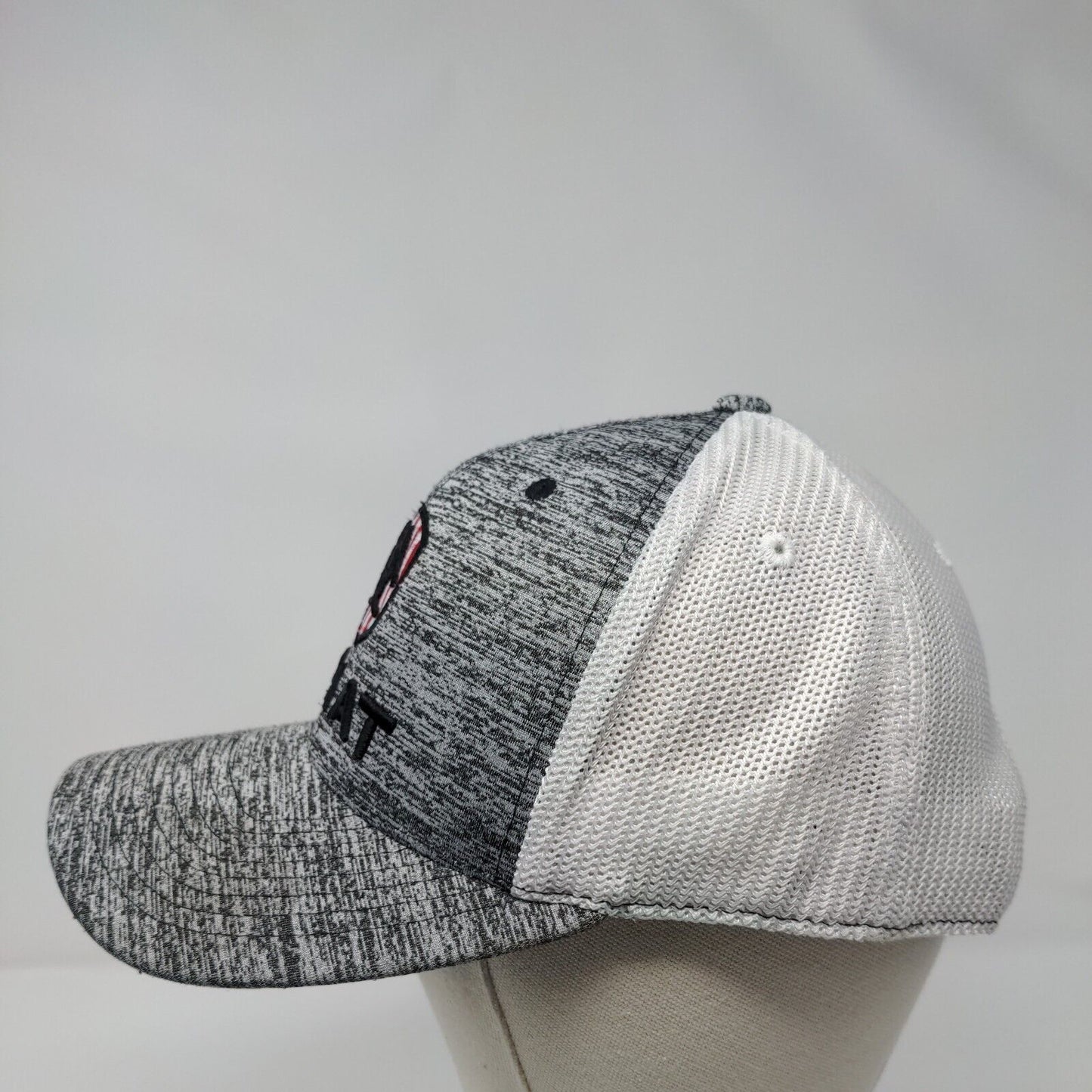 Ariat Snapback Trucker Hat Gray OS Adjustable 110 Flexfit Tech Patriotic Yupoong