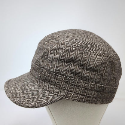 Banana Republic Army Cap Brown S/M Fitted Herringbone Wool Hat Cadet Casual