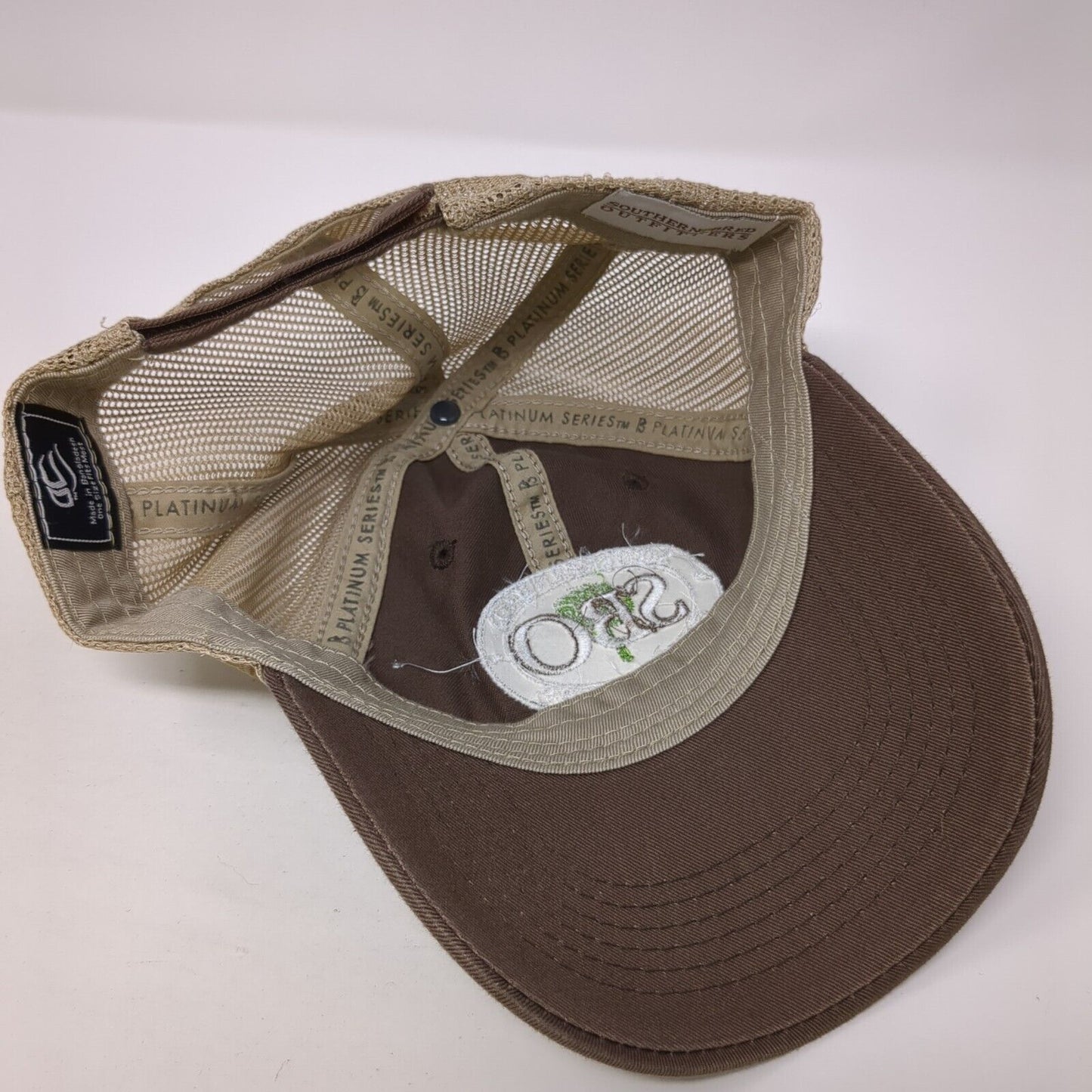 SBO Southern Bred Outfitters Strapback Trucker Hat Brown OS Adjustable Mesh Back