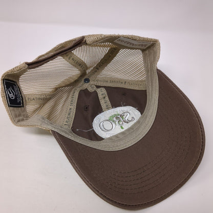 SBO Southern Bred Outfitters Strapback Trucker Hat Brown OS Adjustable Mesh Back