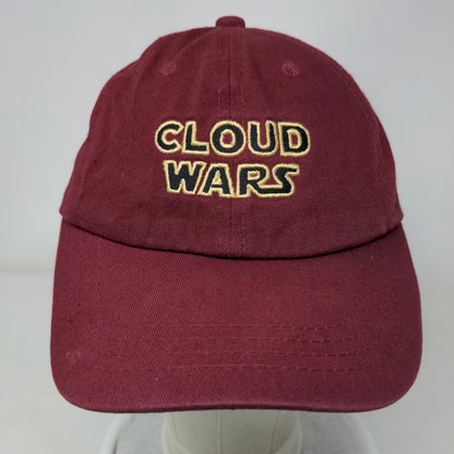 Cloud Wars Slideback Hat Red Burgundy One Size Embroidered 6 Panel
