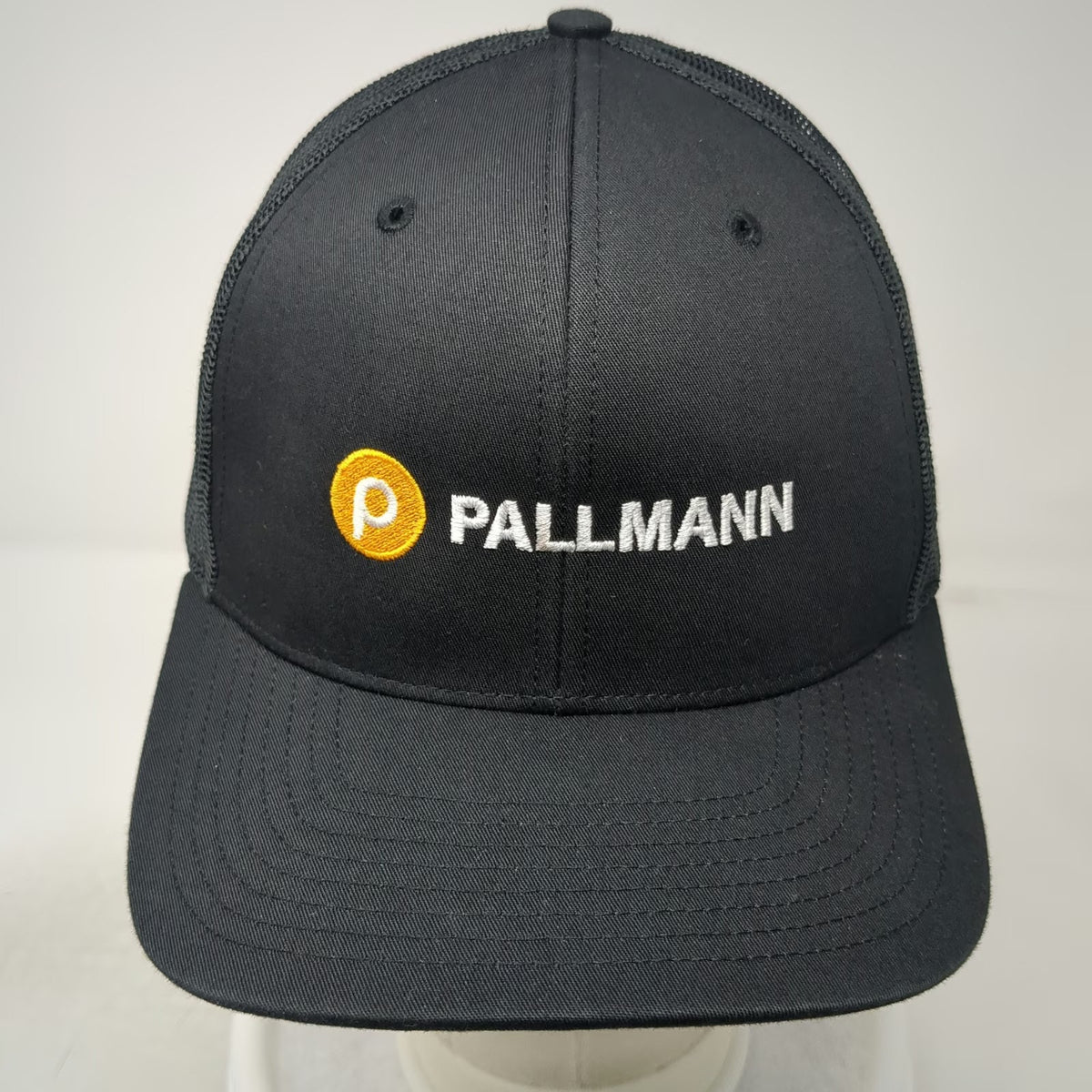 Richardson Trucker Hat Black One Size Pallmann Mesh Back Snapback Yellow White