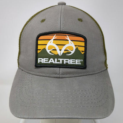 Realtree Trucker Hat Gray One Size Mesh Back Antler Logo Sunset Patch Snapback