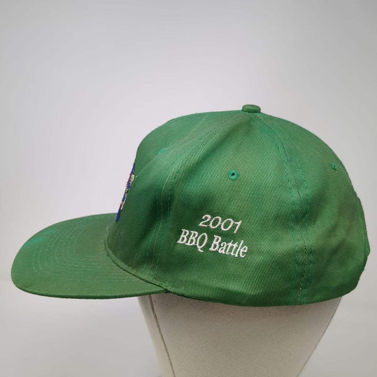 KC Snapback Green One Size 2001 BBQ Battle Pig Saxophone Superhero Mascot Hat