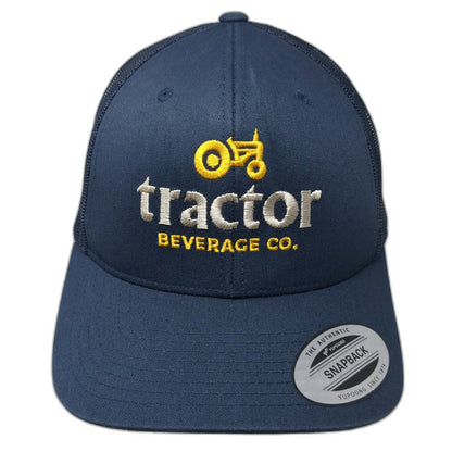 Yupoong Trucker Hat Blue One Size Tractor Beverage Co Logo Mesh Snapback
