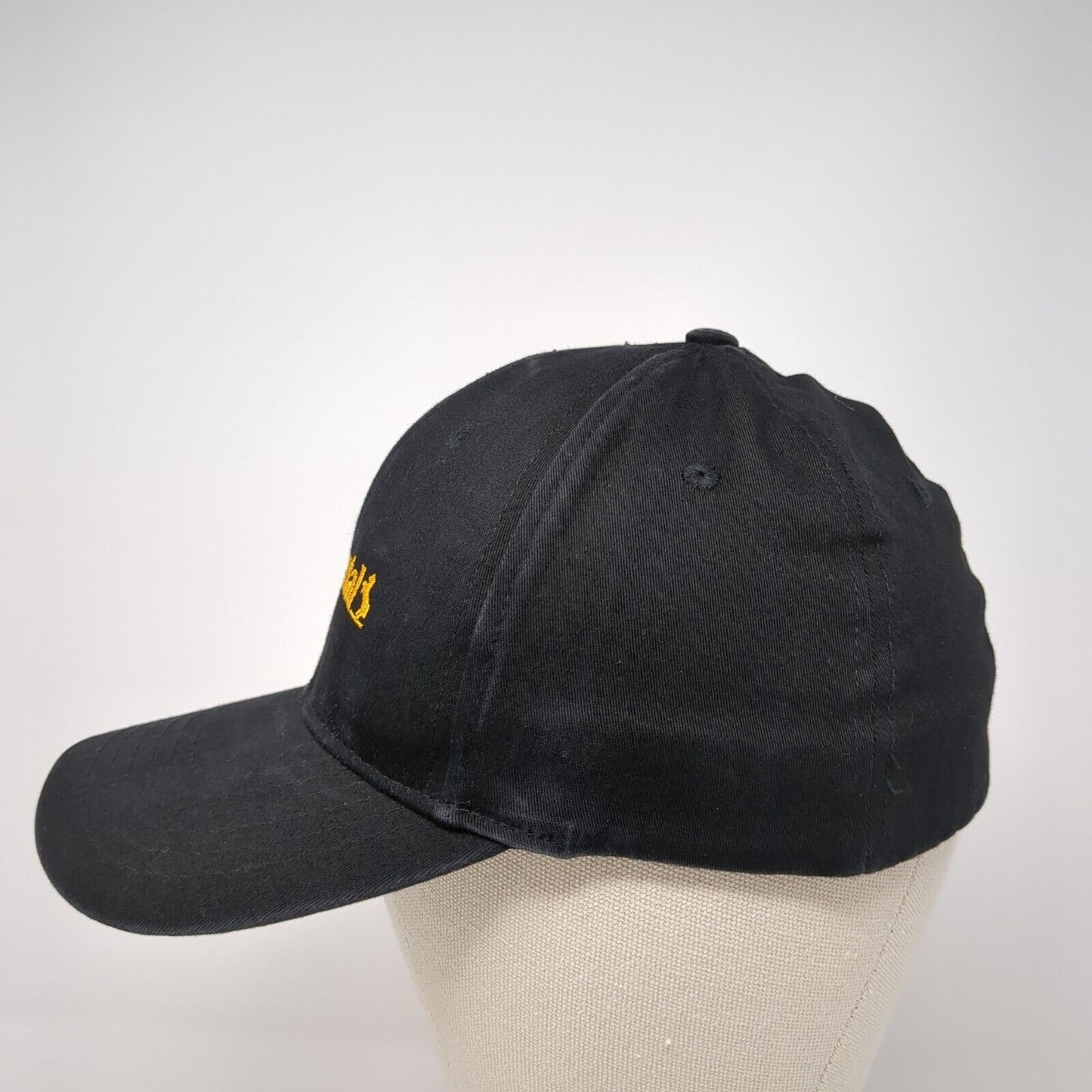 Continental Fitted Hat Black One Size Embroidered Solid Vent Holes