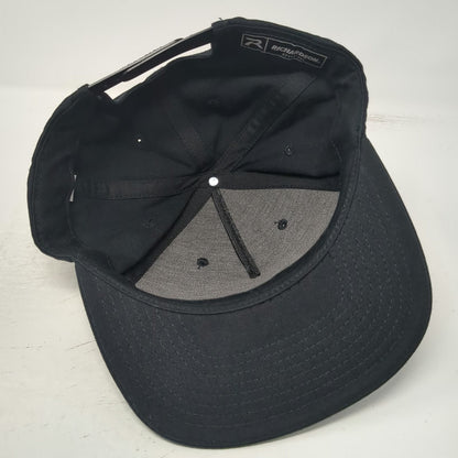 Richardson 5 Panel Black One Size Snapback PACTEC Logo Patch Flat Bill Cap Hat
